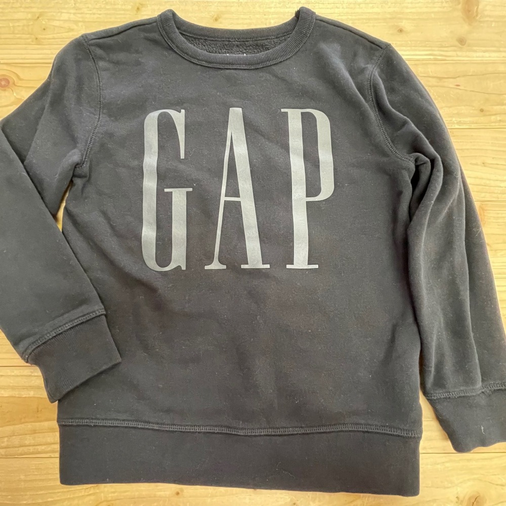GAP Kids‎ Sweatshirt Black Crew Neck Pullover Long Sleeve Top Casual Outfit